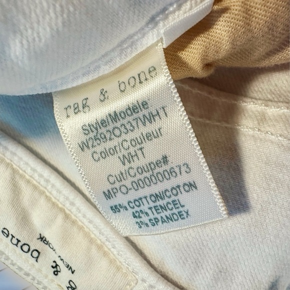 Rag & Bone White ‘Dre Capri’ Skinny Leg Jeans with Raw Hem Size 25 - Picture 16 of 16